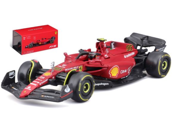 BBURAGO BU36831S FERRARI F1-75 N.55 2022 CARLOS SAINZ SIGNATURE 1:43 Modellino