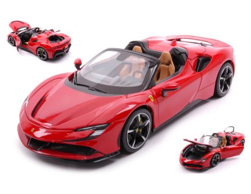 BBURAGO BU18016 FERRARI SF90 STRADALE HYBRID SPIDER RED 1:18 Modellino