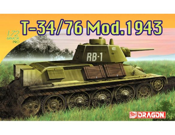 DRAGON D7277 T 34/76 MOD 1943 KIT 1:72 Modellino