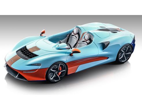 TECNOMODEL TMD18EX09A MCLAREN ELVA 2020 ORANGE BLUE 1:18 Modellino