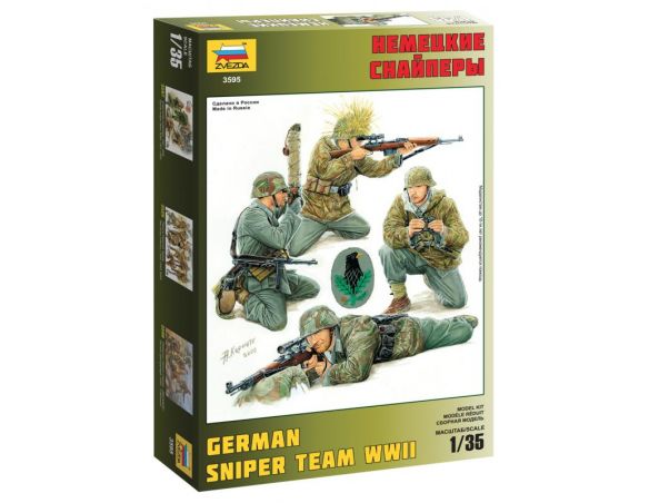 ZVEZDA Z3595 GERMAN SNIPER TEAM WWII KIT 1:35 Modellino