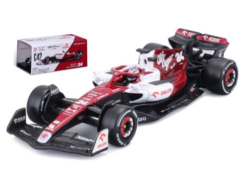 BBURAGO BU38068Z ALFA ROMEO F1 C42 N.24 GUANYU ZHOU 2022 SIGNATURE W/HELMET 1:43 Modellino