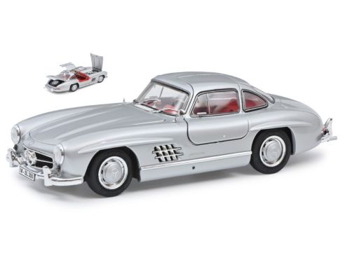 SCHUCO SH450045000 MERCEDES 300 SL GULLWING SILVER (RED INTERIOR) 1:18 Modellino