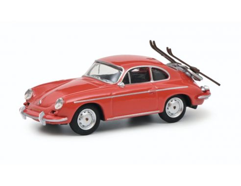 SCHUCO SH20349 PORSCHE 356A CARRERA 2 COUPE 1954 SKI-HOLYDAYS 1:64 Modellino