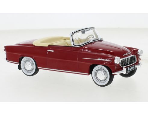 WHITEBOX WB124154 SKODA FELICIA CONVERTIBLE 1959 DARK RED 1:24 Modellino