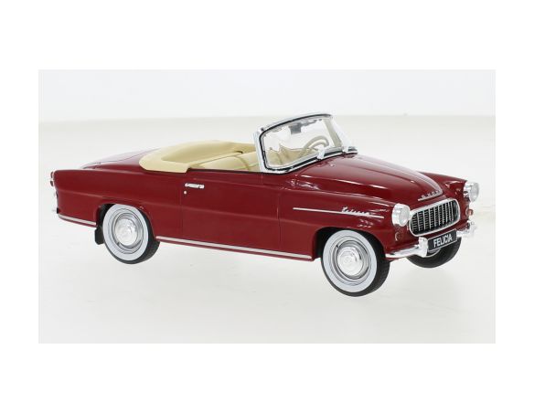 WHITEBOX WB124154 SKODA FELICIA CONVERTIBLE 1959 DARK RED 1:24 Modellino