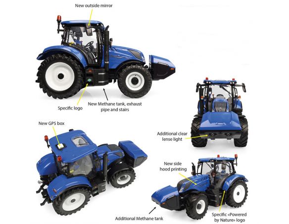 UNIVERSAL HOBBIES UH6402 TRATTORE NEW HOLLAND T6.180 METHANE 1:32 Modellino