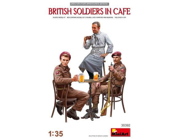 MINIART MIN35392 BRITISH SOLDIERS IN CAFE' KIT 1:35 Modellino