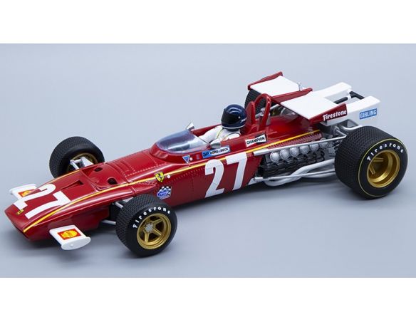 TECNOMODEL TMD18064C FERARI 312B N.27 BELGIO GP 1970 J.ICKX W/DRIVER 1:18 Modellino