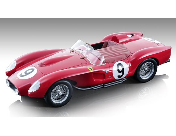 TECNOMODEL TMD18254C FERRARI 250 TR PONTOON-FENDER N.9 LE MANS 1957 GENDEBIEN/TRINTIGNANT1:18 Modellino