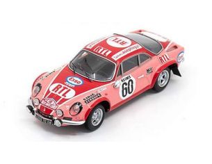 SPARK MODEL S6109 ALPINE A110 1800 N.60 RALLY MONTE CARLO 1972 P.MOSS-CARLSSON-E.CRELLIN Modellino