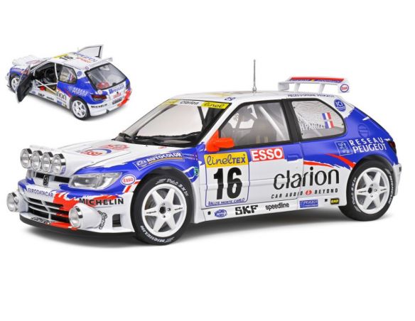SOLIDO SL1808303 PEUGEOT 306 MAXI N.16 MONTECARLO NIGHT 1998 G.PANIZZI/H.PANIZZI 1:18 Modellino