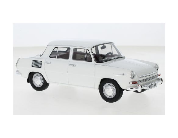 WHITEBOX WB124162 SKODA 100 MB 1968 WHITE 1:24 Modellino