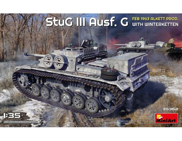 MINIART MIN35362 STUG III AUSF. G FEB.1943 ALKETT PROD.WITH WINTERKETTEN KIT 1:35 Modellino