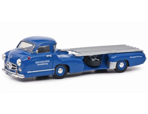 SCHUCO SH2538 MERCEDES RACE TRANSPORTER BLUE 1:43 Modellino