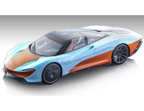 TECNOMODEL TMD43EX10E MCLAREN SPEEDTAIL 2020 LIGHT BLUE/ORANGE 1:43 Modellino