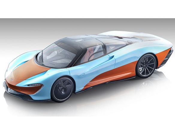 TECNOMODEL TMD43EX10E MCLAREN SPEEDTAIL 2020 LIGHT BLUE/ORANGE 1:43 Modellino