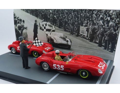 ART MODEL AM0445P FERRARI 315 S N.535 TARUFFI + N.532 VON TRIPS MM 1957 WINNER + 2nd.1:43 Modellino