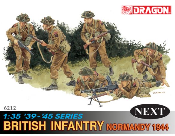 DRAGON D6212 BRITISH INFANTRY (NORMANDY 44) KIT 1:35 Modellino