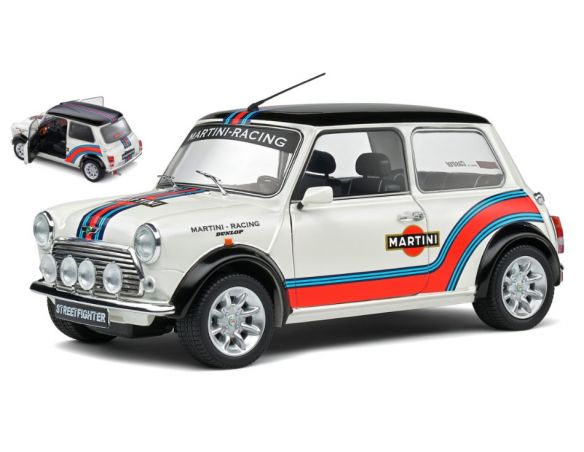 SOLIDO SL1800610 MINI COOPER SPORT MARTINI EVOCATION 1998 WHITE  1:18 Modellino