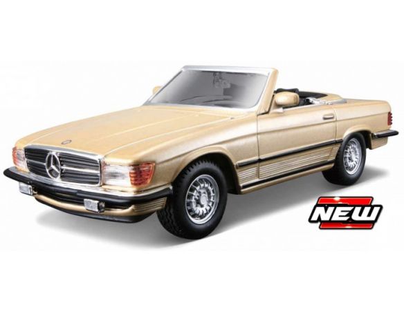 BBURAGO BU43056 MERCEDES 450 SL 1977 METALLIC GOLD 1:32 Modellino