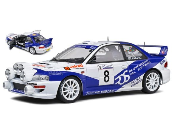 SOLIDO SL1807403 SUBARU IMPREZA WRC99 N.8 RALLY MONZA 2000 W/LIGHTS ROSSI/CASSINA 1:18 Modellino
