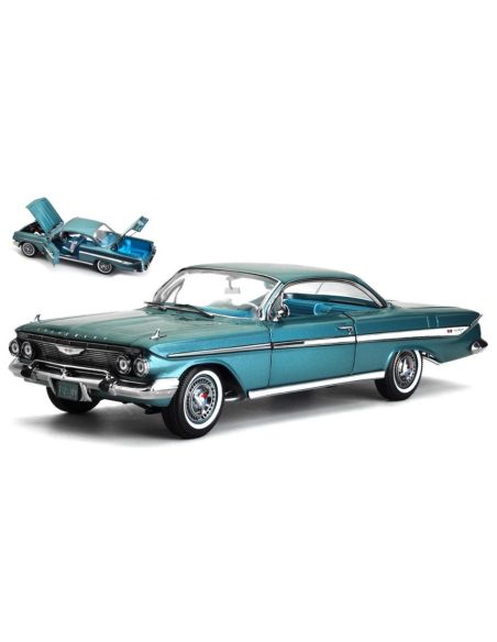 SUNSTAR SS2109 CHEVROLET IMPALA SPORT COUPE' 1961 TWILLIGHT TURQUOISE 1:18 Modellino
