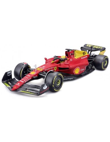 BBURAGO BU16811LM FERRARI F1-75 N.16 C.LECLERC MONZA 2022 75th ANNIV.W/HELMET 1:18 Modellino