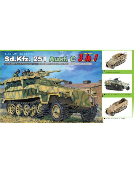 DRAGON D6224 SD KFZ 251/10 3,7 cm PAK 3 KIT 1:35 Modellino