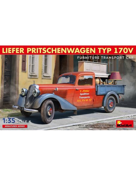 MINIART MIN38065 LIEFER PRITSCHENWAGEN TYP 170V FURNITURE TRANSPORT CAR KIT 1:35 Modellino