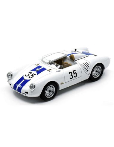 SPARK MODEL S9720 PORSCHE 550A N.35 8th LM 1957 E.HUGUS-C.GODIN DE BEAUFORT 1:43 Modellino