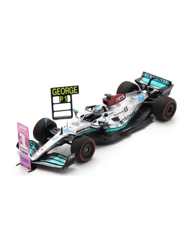 SPARK MODEL S8557 MERCEDES F1 G.RUSSEL 2022 N.63 WINN.BRAZIL GP W/PIT AND NUMBER BOARD1:43 Modellino