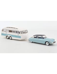 NOREV NV181760 CITROEN DS 19 1959 BLEU NUAGE & CARAVAN...