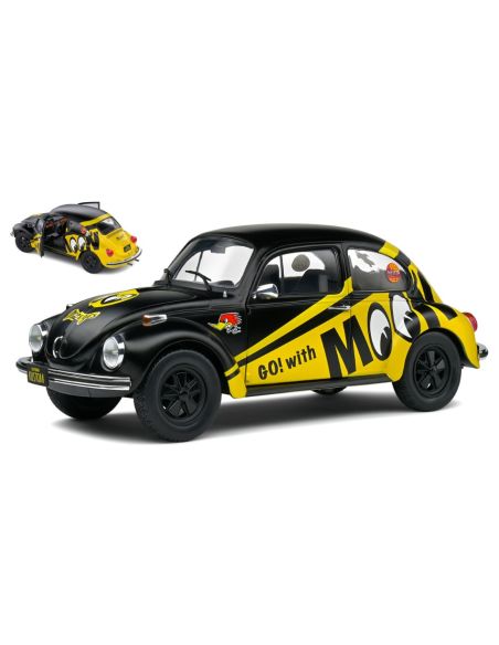 SOLIDO SL1800519 VW BEETLE 1303 MOONEYES 1974 BLACK/YELLOW 1:18 Modellino