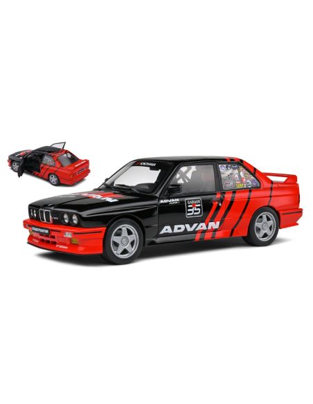 SOLIDO SL1801521 BMW E30 M3 DRIFT TEAM 1990 BLACK/RED 1:18 Modellino