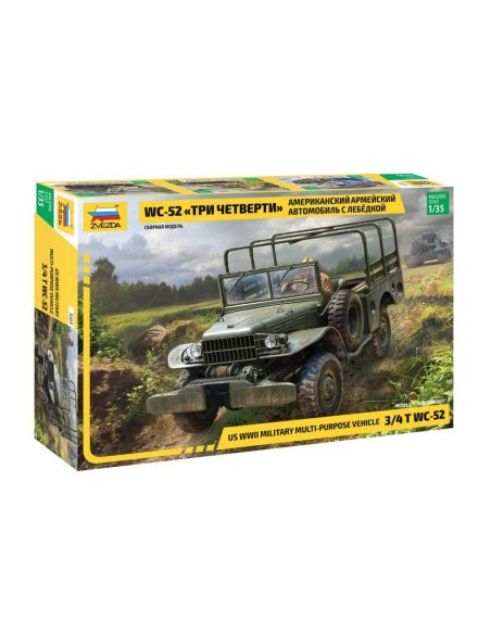 ZVEZDA Z3664 WC - 52 US WWII MILITARY MULTIPURPOSE 3/4 t VEHICLE  KIT 1:35 Modellino