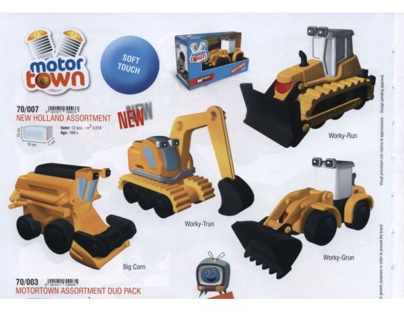 Mondo Motors MM70007 MOTORTOWN SOFT ASS. NEW HOLLAND cm 10 Modellismo Giocattolo