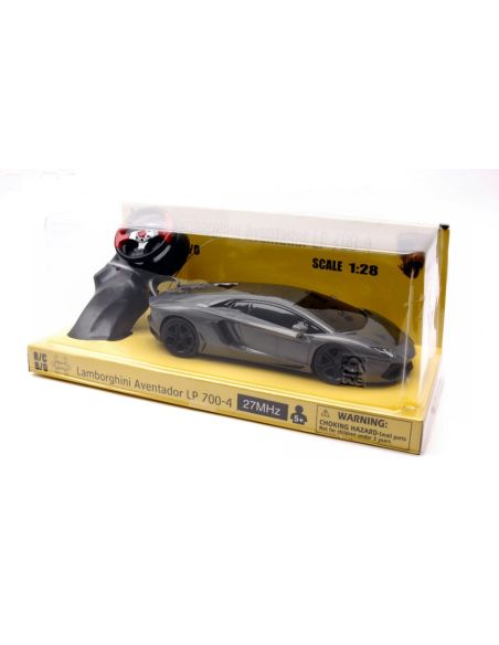 NEW RAY NY88704S LAMBORGHINI AVENTADOR SILVERGUN RADIOCOMANDO 1:28 Modellino