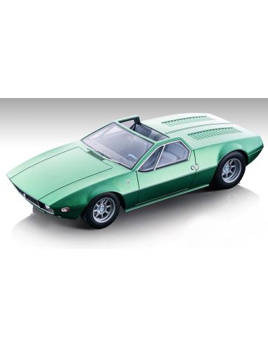 TECNOMODEL TMD18269B DE TOMASO MANGUSTA SPYDER 1966 MET.GREEN 1:18 Modellino