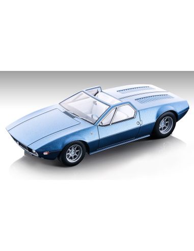 TECNOMODEL TMD18269D DE TOMASO MANGUSTA SPYDER 1966 MET.LIGHT BLUE 1:18 Modellino