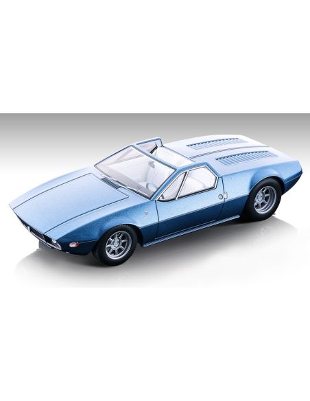 TECNOMODEL TMD18269D DE TOMASO MANGUSTA SPYDER 1966 MET.LIGHT BLUE 1:18 Modellino