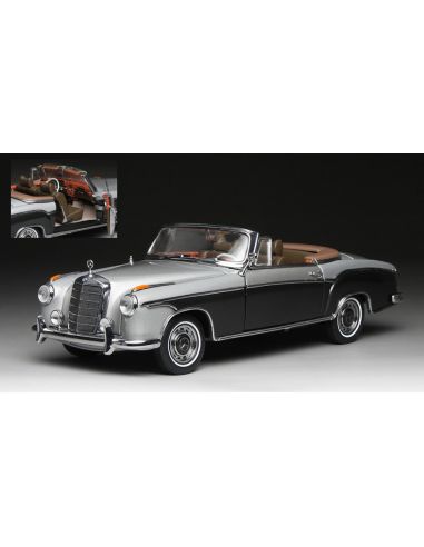 SUNSTAR SS3593 MERCEDES 220 SE CABRIO 1960 GREY/DARK GREY 1:18 Modellino