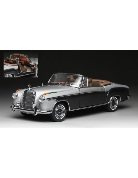 SUNSTAR SS3593 MERCEDES 220 SE CABRIO 1960 GREY/DARK GREY 1:18 Modellino