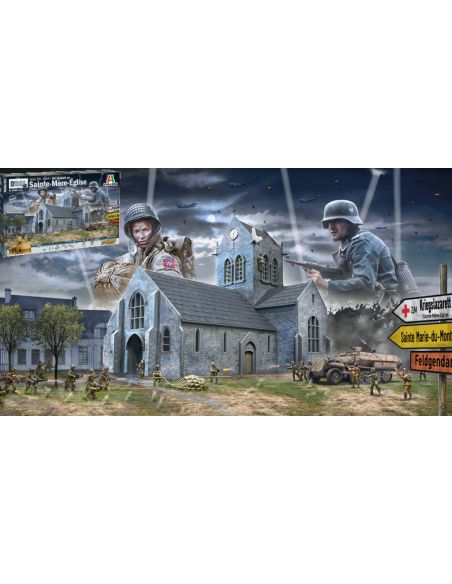 ITALERI IT6199 BATTLE OF NORMANDY SAINT-MERE-EGLISE 6 JUNE 1944  KIT 1:72 Modellino