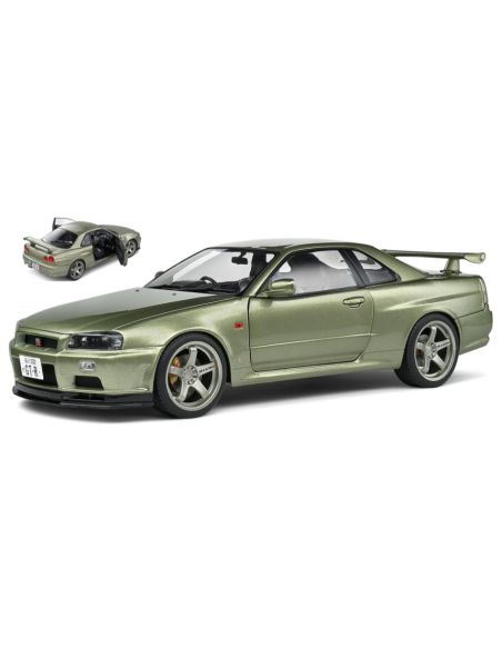 SOLIDO SL1804308 NISSAN GT-R (R34) 1999 MET.GREEN 1:18 Modellino