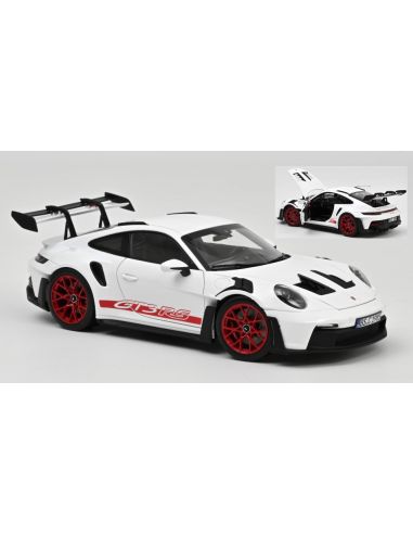 NOREV NV187352 PORSCHE 911 GT3 RS 2022 WHITE & PYRO RED 1:18 Modellino