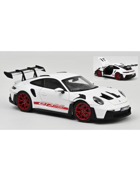 NOREV NV187352 PORSCHE 911 GT3 RS 2022 WHITE & PYRO RED 1:18 Modellino