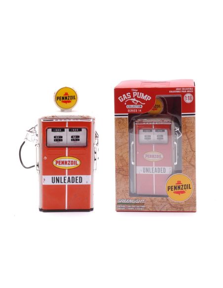 GREENLIGHT GREEN14140C GAS PUMP 1954 PENZOIL 1:18 Modellino