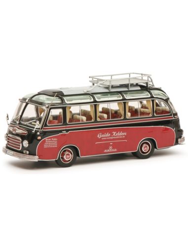 SCHUCO SH450284300 SETRA S6 AUTOBUS GUIDO KELDERS 1955 RED/BROWN 1:43 Modellino
