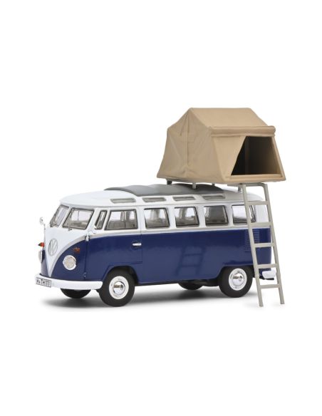 SCHUCO SH450377800 VOLKSWAGEN T3b CAMPER 1962 BLUE/WHITE 1:43 Modellino